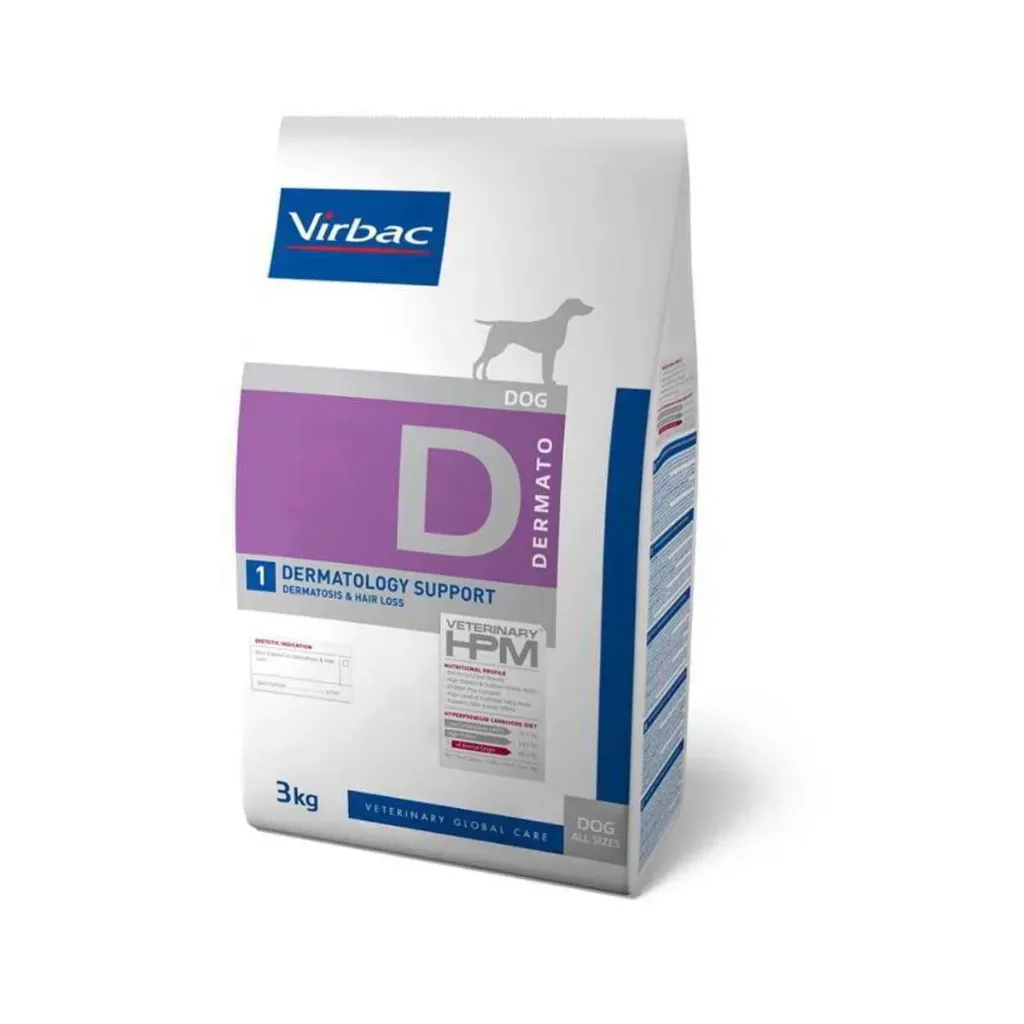 VIRBAC VETERINARY HPM D Dermato1 Dermatology Support Dermatosis & Hair Loss pour chien - Sac de 7 kg