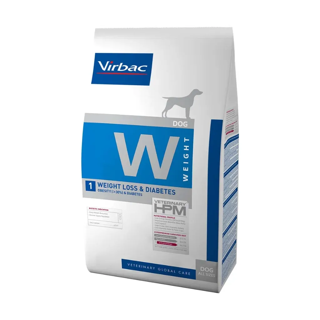 [83524] VIRBAC VETERINARY HPM W Weight 1 Weight Loss & Diabetes pour chien - Sac de 7 kg