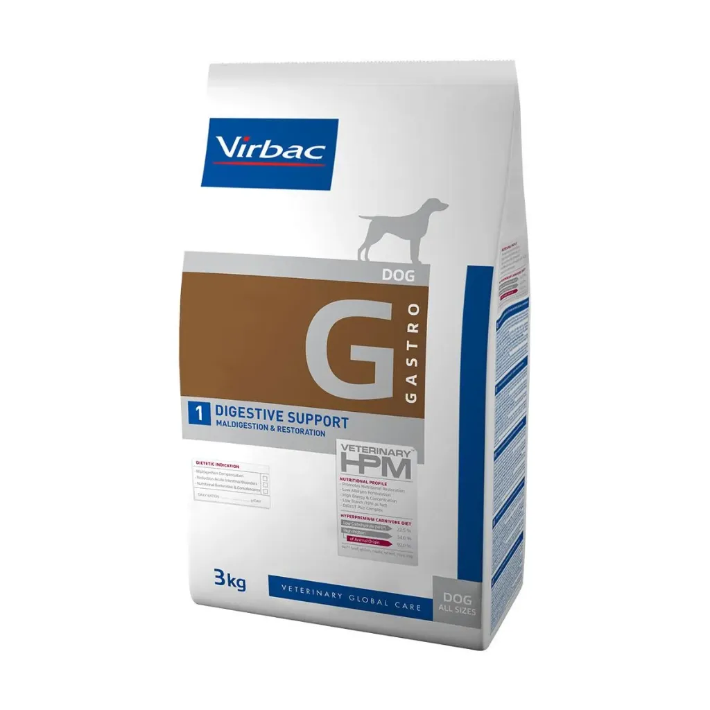 [85952] VIRBAC VETERINARY HPM G Gastro 1 Digestive Support pour chien - Sac de 3 kg