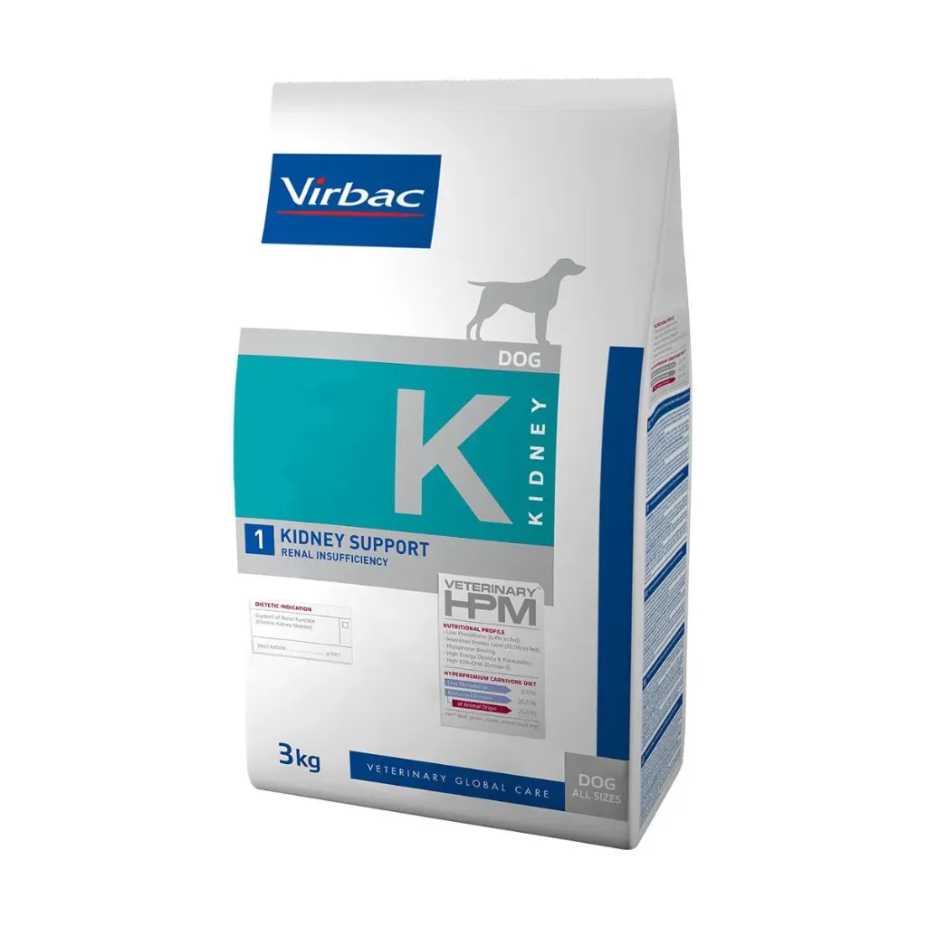 VIRBAC VETERINARY HPM K Kidney 1 Kidney Support pour chien - Sac de 3 kg