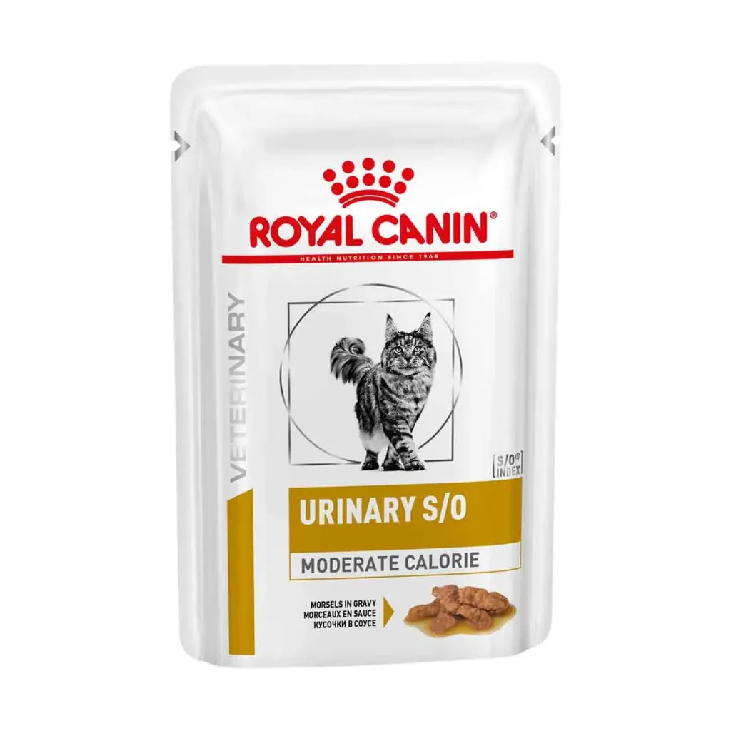 ROYAL CANIN VETERINARY Urinary S/O Moderate Calorie pour chat - 12 sachets de 85 g