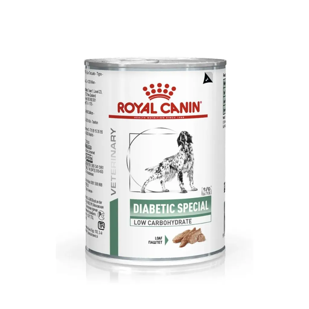 [11920] ROYAL CANIN VETERINARY Diabetic Special Low Carbohydrate pour chien - 12 boîtes de 410 g